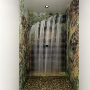 HD Glas-Mosaik-Fliesen Shower in the nature